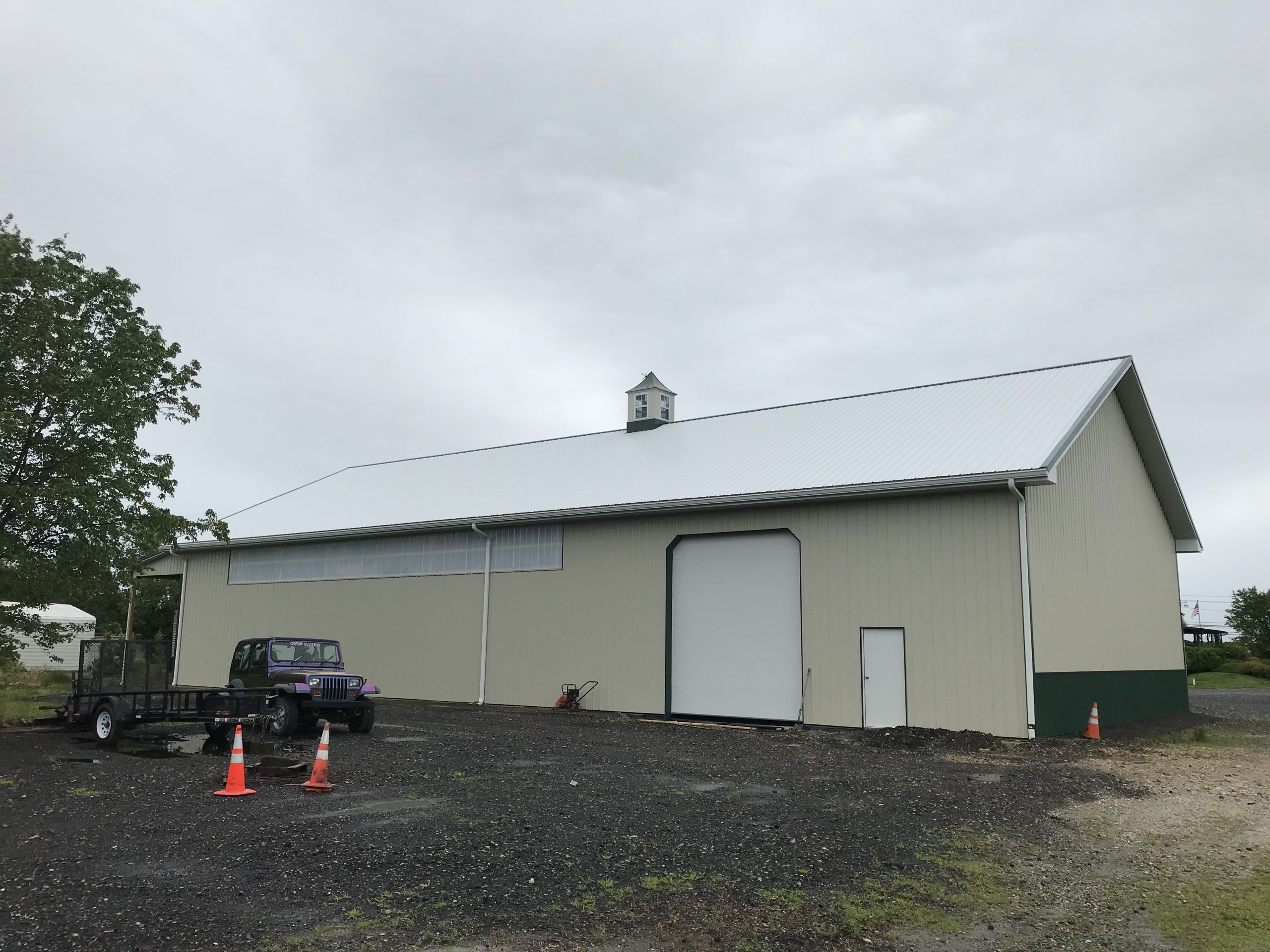 new agricultural barn with metal roof