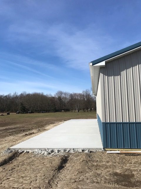 metal overhang on new barn