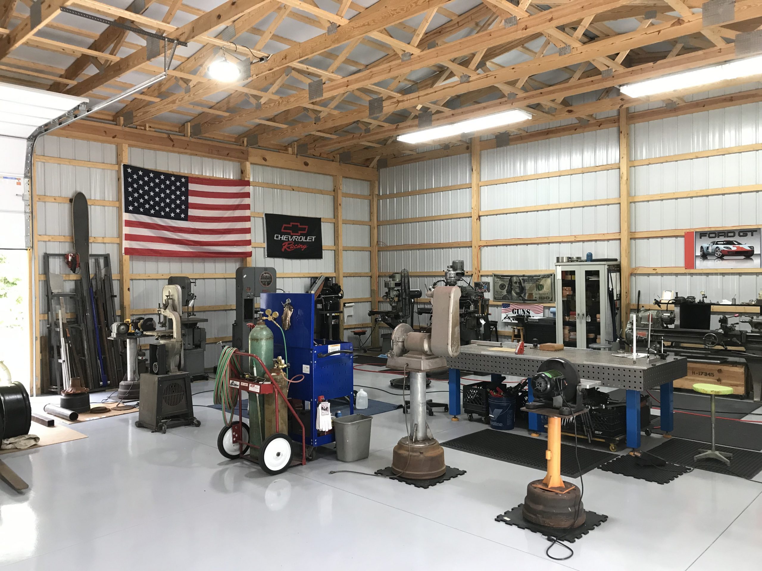 industrial equipment in new pole building