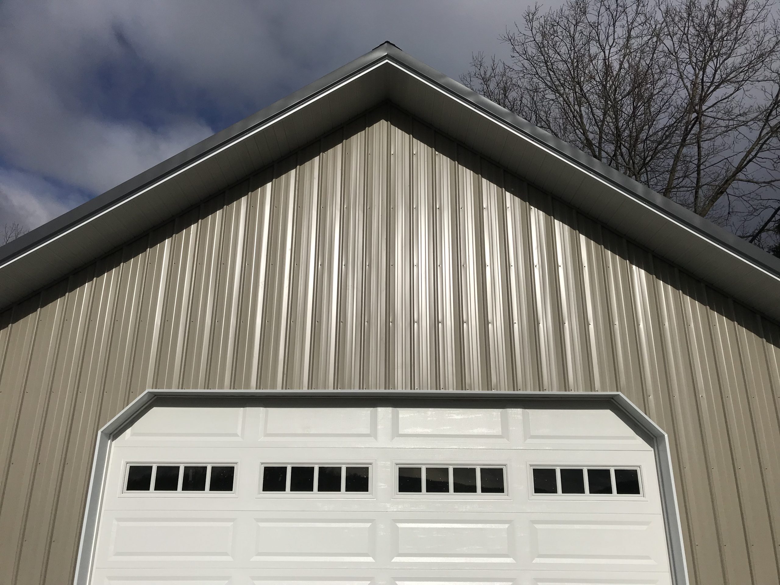 new metal gable on commercial pole building