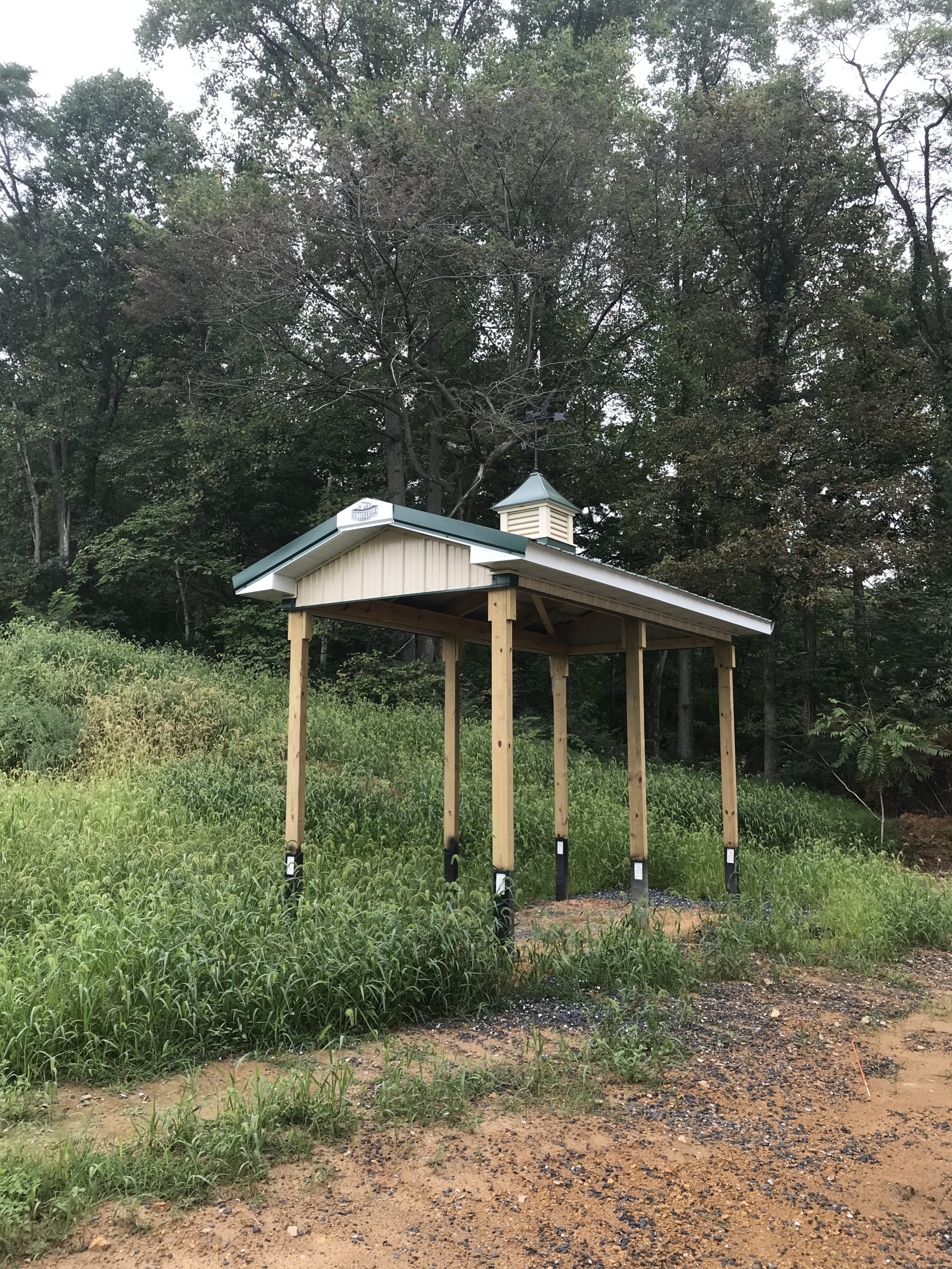 new metal overhang and cupola