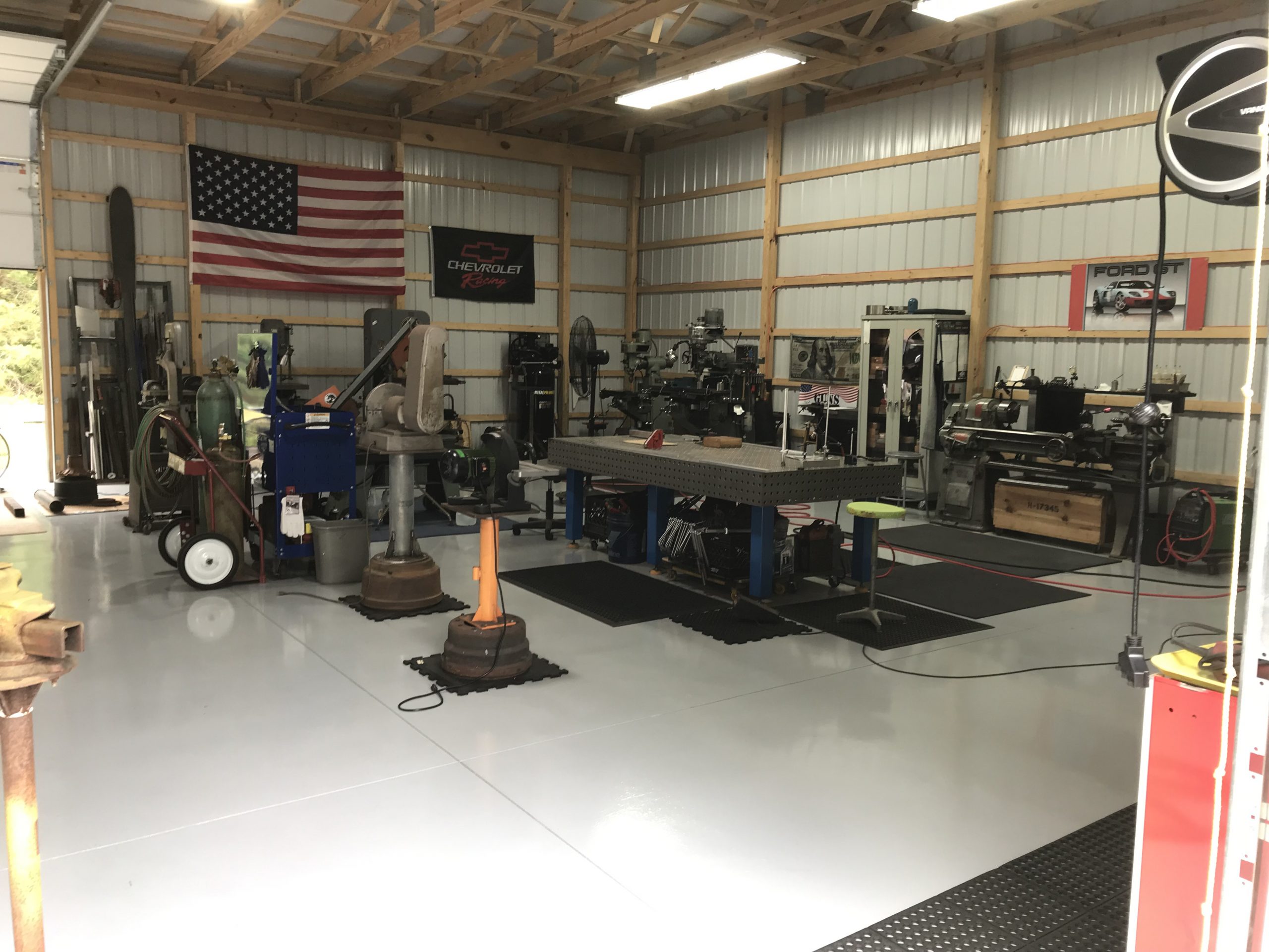 equipment being stored in a commercial building